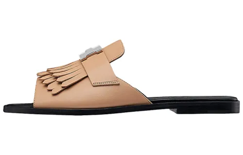 HERMES Auteuil Slide Slippers Women's Brown