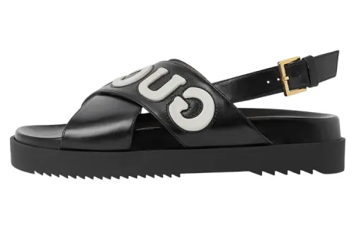 Gucci Wmns Crossover Sandal 'Black White' Women's