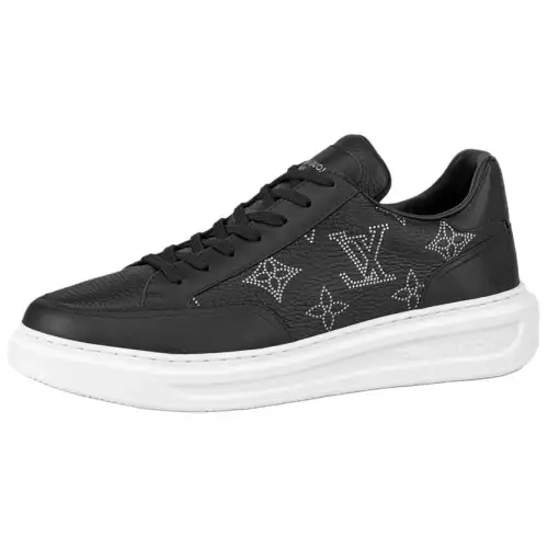 LOUIS VUITTON Beverly Hills Sneakers 'Black With White Outline Monogram'