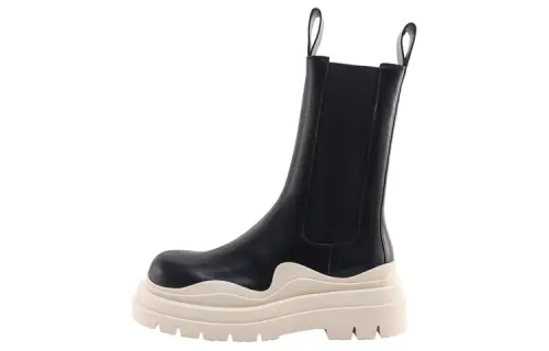 Bottega Veneta Tire Chelsea Crew Chelsea Boots Men's Black