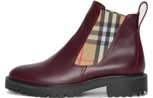 Burberry VINTAGE Short Chelsea Boots Women's Dark Red