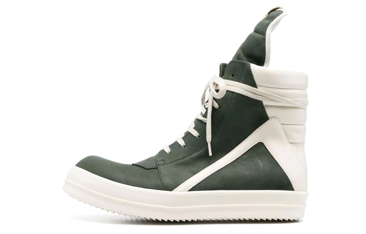 RICK OWENS Strobe Geobasket High Teal Milk White
