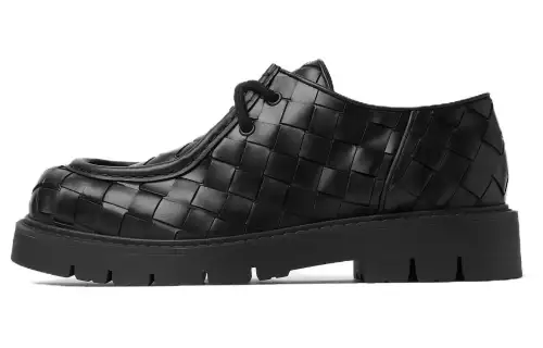 Bottega Veneta Haddock Cow Leather Casual Shoes Women's Black