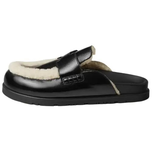 HERMES Go Closed Toe Slippers 1.3cm Women's Black