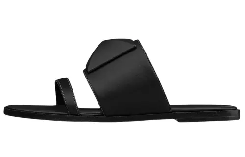HERMES Caia Rubber Sole Slide Slippers Women's Black