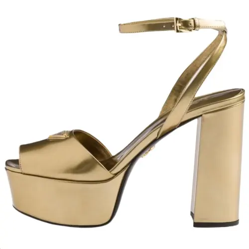 PRADA Leather One Strap Sandals 11.5cm Women's Platinum