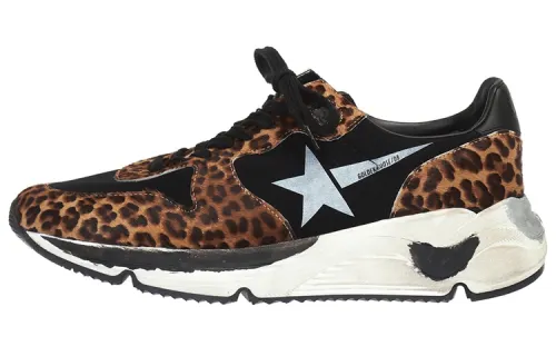 Golden Goose Running Sole Leather Low top Casual Shoes Women's Brown Black Distressed