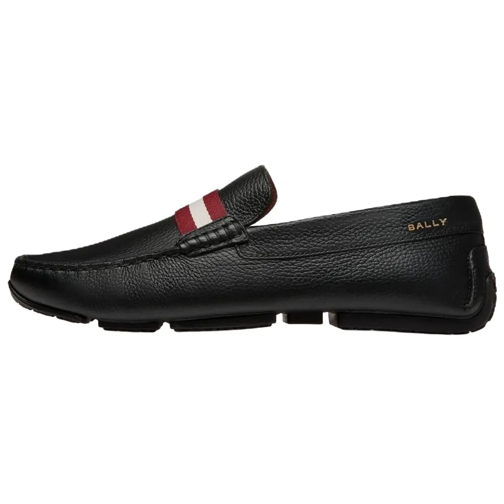 BALLY Logo-print Leather Loafers