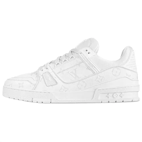 LOUIS VUITTON Trainer Cow Leather Breathable And Lightweight Low top Casual Shoes Men's White