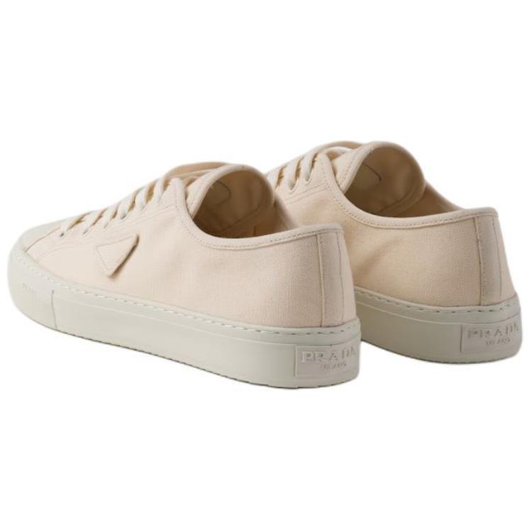 PRADA Round Tip Low top Skateboard Shoes Men's Beige