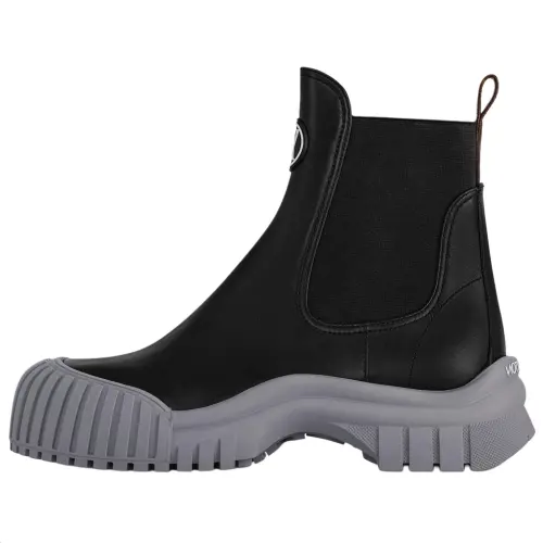 LOUIS VUITTON Ruby Cow Leather Short Chelsea Boots Women's Black