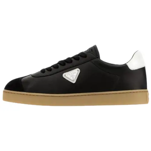 PRADA Leather Low top Skateboard Shoes Men's Black