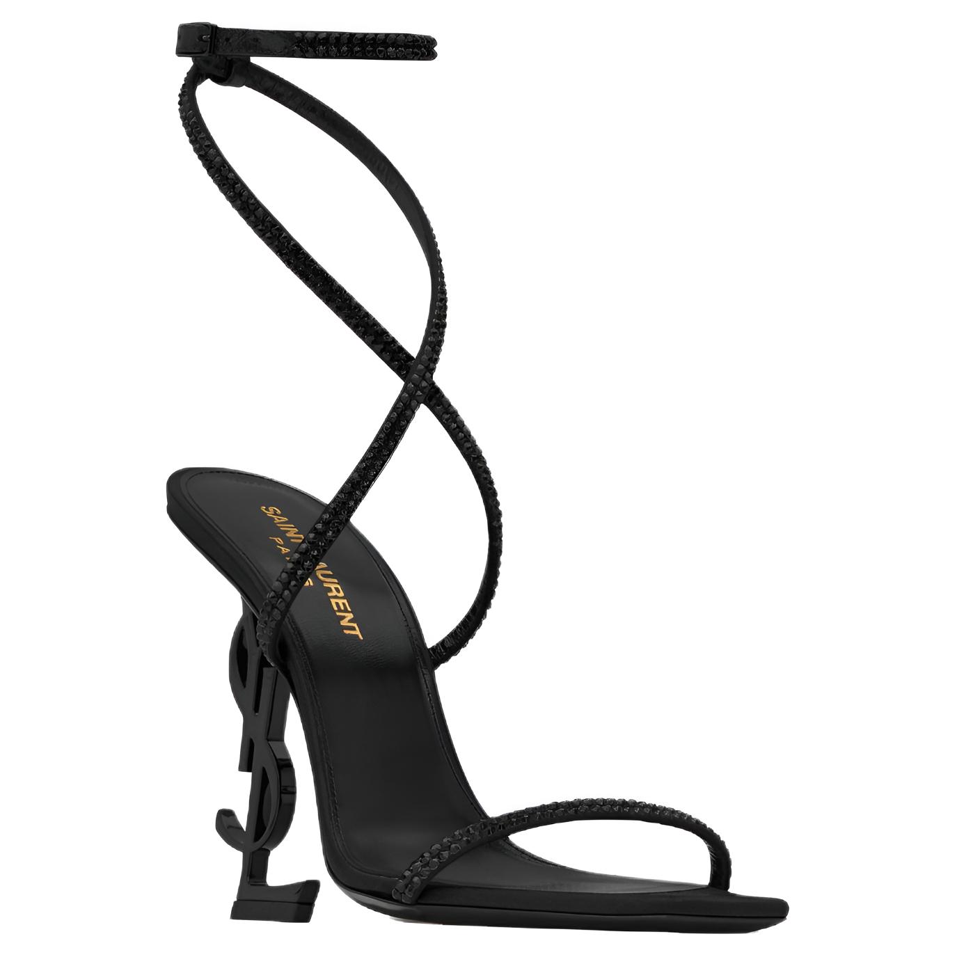 SAINT LAURENT Opyum One Strap Sandals Women's Black