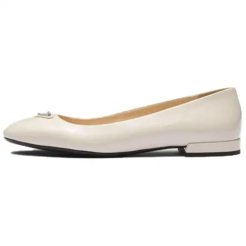 PRADA Leather Casual Shoes Women's Ivory White