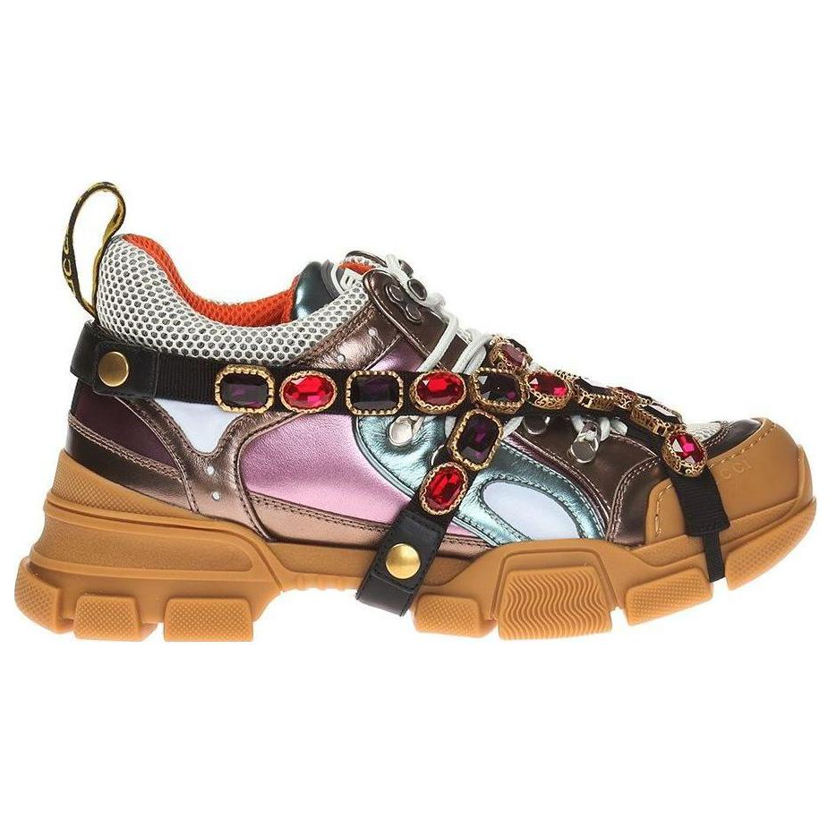 Женские кроссовки Gucci Flashtrek (коричневые) — фото 2