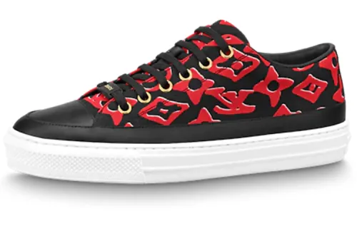 LOUIS VUITTON Stellar Low top Stylish Skateboarding Shoes Women's Black Red