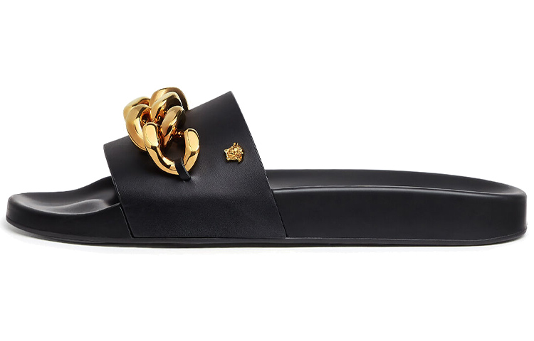 Женские шлепанцы Versace (черные)