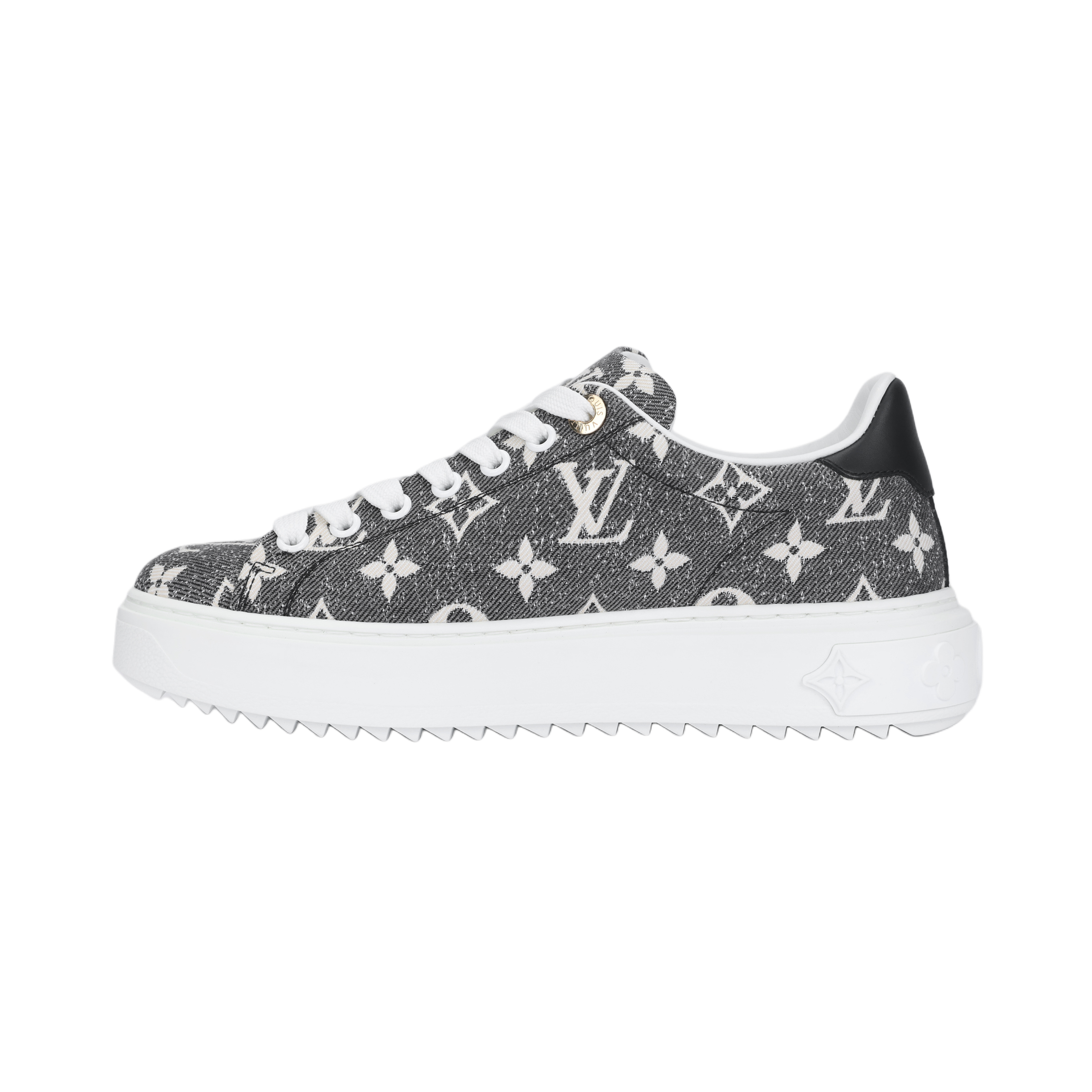 LOUIS VUITTON Time Out Sneakers 'Grey Denim Monogram' Women's