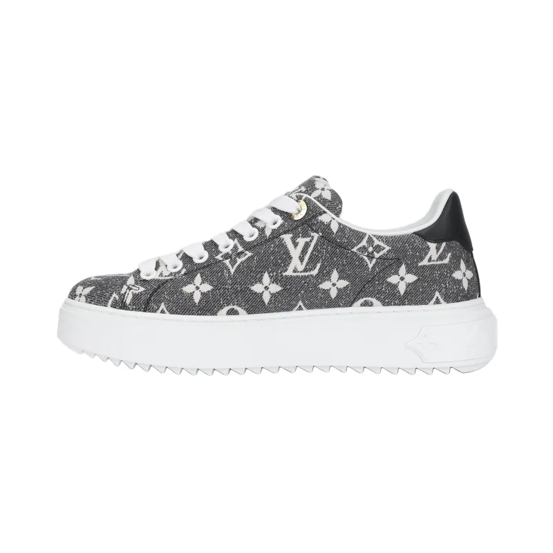 LOUIS VUITTON Time Out Sneakers 'Grey Denim Monogram' Women's