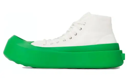 Bottega Veneta Jumbo High top Stylish Skateboarding Shoes Men's White Green
