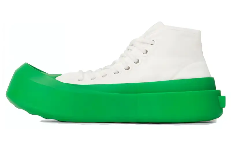 Bottega Veneta Jumbo High top Stylish Skateboarding Shoes Men's White Green