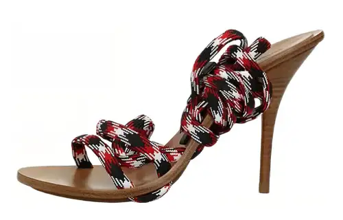 Balenciaga Leather One Strap Sandals Women's Red