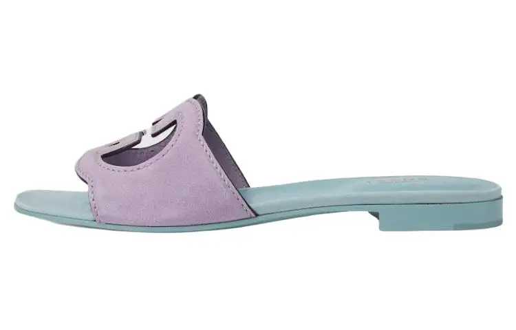 GUCCI Interlocking Slide Slippers Women's Purple Blue