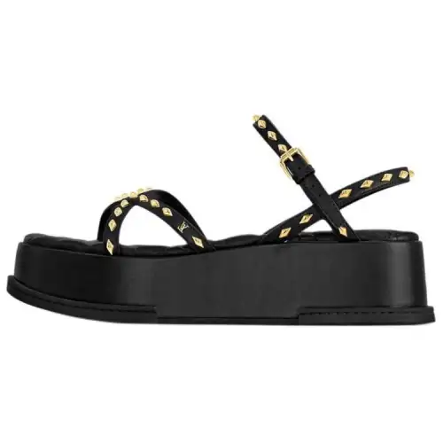 LOUIS VUITTON Maya Flatform One Strap Sandals 5CM Women's Black