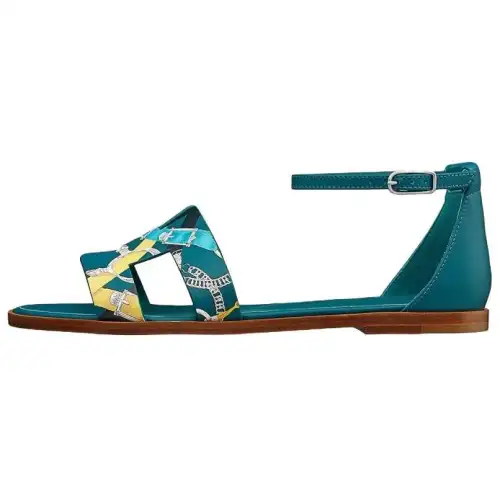 HERMES Santorini One Strap Sandals Women's Blue