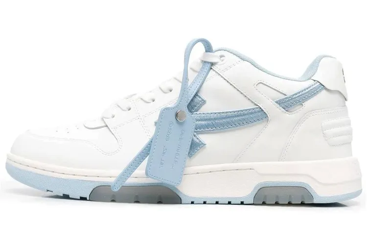 OFF WHITE Out Of Office Ooo Low Tops Embroidered Arrow White Light Blue