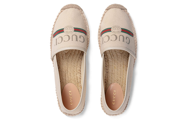 Gucci Wmns Logo Canvas Espadrilles 'Off White' Women's