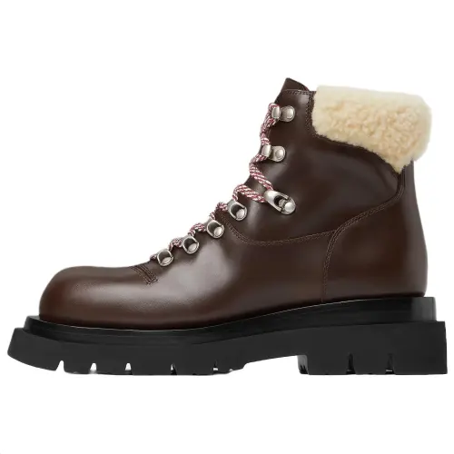 Bottega Veneta Lug Short Snow Boots Women's Toffee