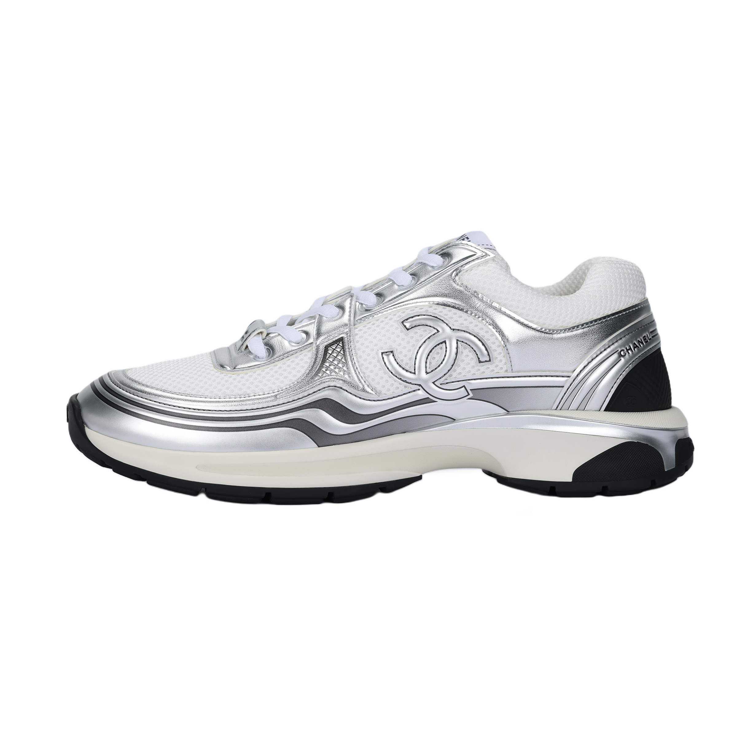 CHANEL Шанель 23c ранняя весенняя кожаная эмблема стандартный 银角大王 低帮 生活 для отдыха обувь женский белый серебряный