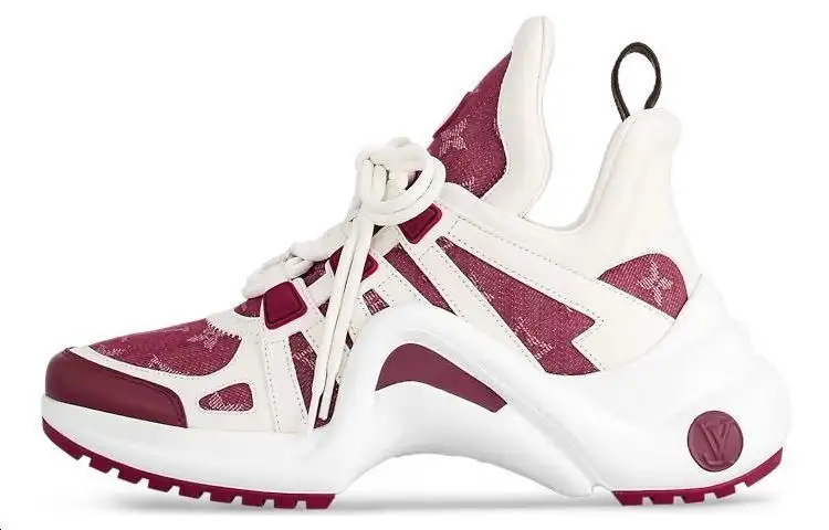 LOUIS VUITTON Archlight Cow Leather High top Casual Shoes Women's Red
