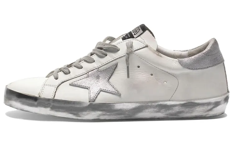 Golden Goose Super Star Low top Stylish Skateboarding Shoes Men's Silver Tail