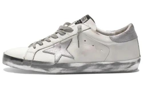 Golden Goose Super Star Low top Stylish Skateboarding Shoes Men's Silver Tail