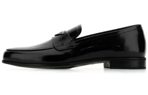 PRADA Triangle-logo Brushed Loafers