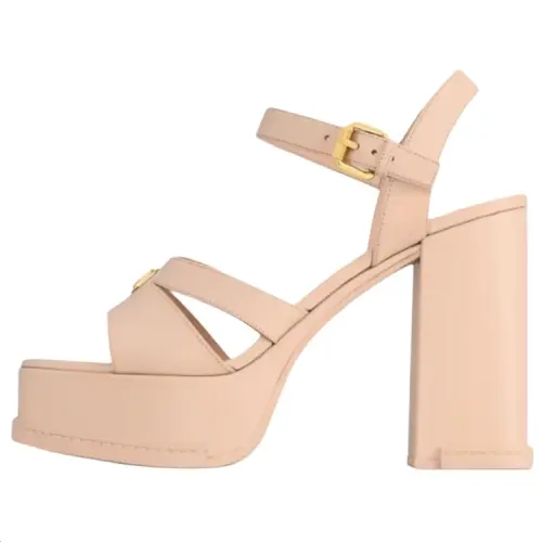 LOUIS VUITTON Maya One Strap Sandals 7.5cm Women's Nude Pink