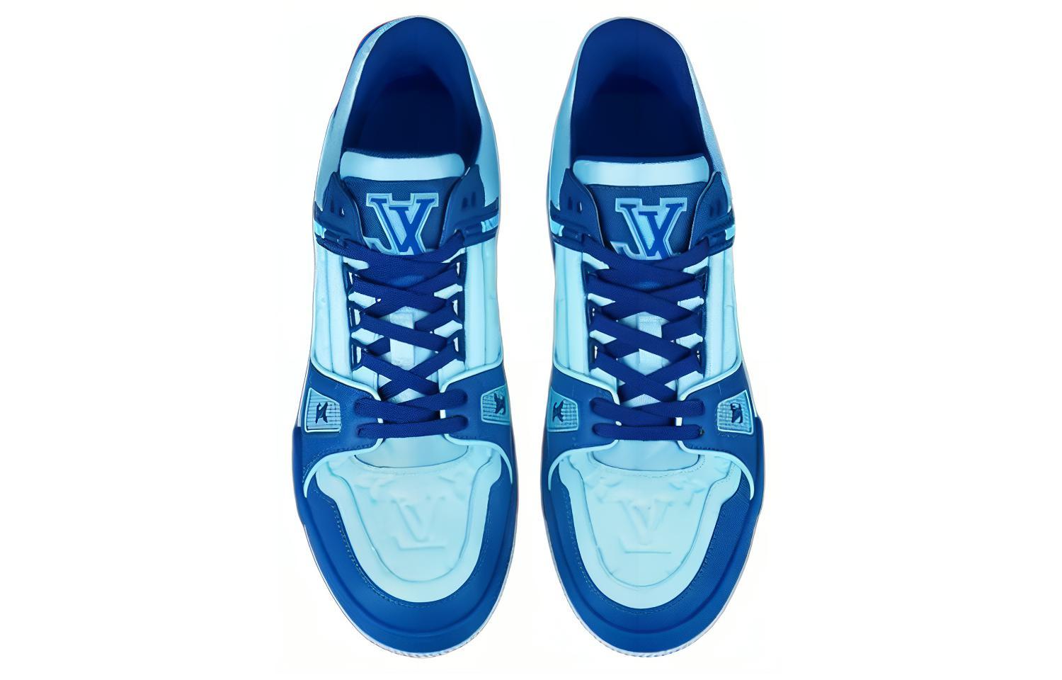 Мужские кроссовки Louis Vuitton Trainer (синие) — фото 5
