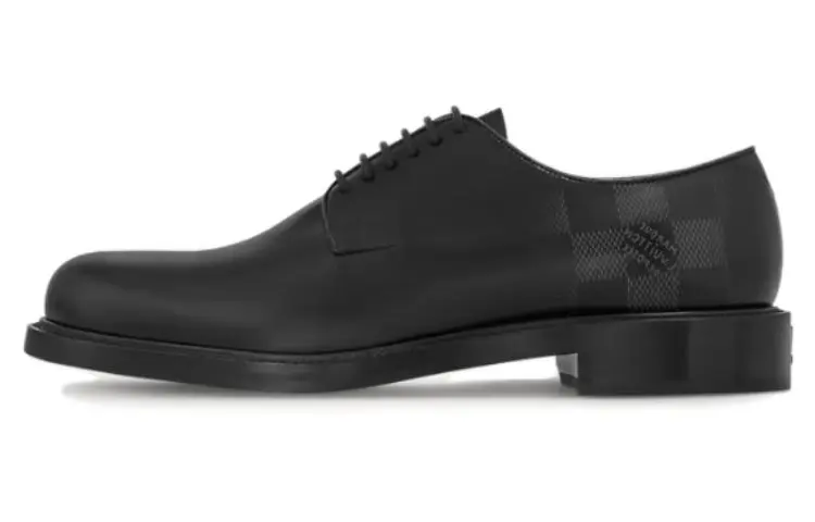LOUIS VUITTON Voltaire Leather Dress Shoes Men's Black