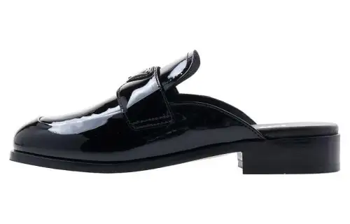 PRADA Rubber Sole Closed Toe Slippers Women's Black