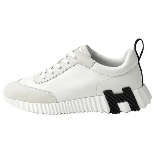 HERMES Bouncing Low top Casual Shoes Women's White
