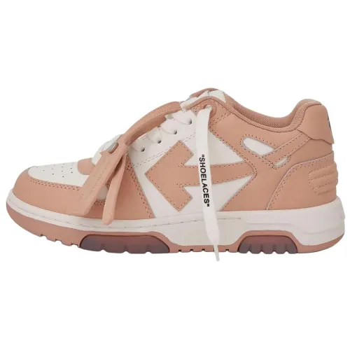 OFF WHITE Out Of Office 'OOO' Calf Leather Low Tops Light Brown Women's