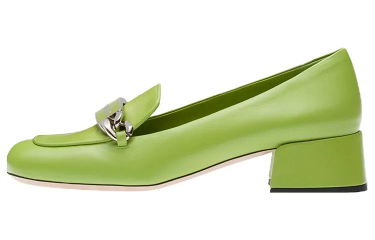 MIU MIU Leather High Heels 3.5cm Women's Green