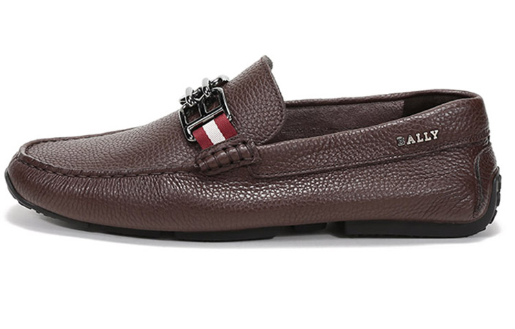 BALLY Leather Loafers Men's Coffee