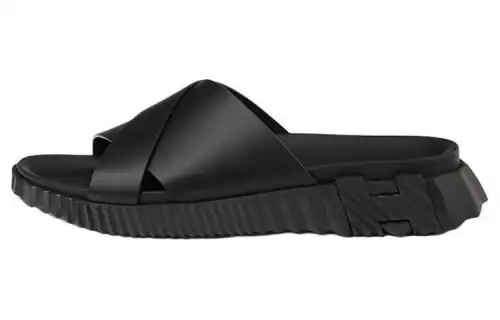 HERMES Slide Slippers Men's Black