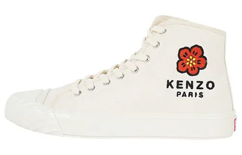 KENZO School High Top Trainers Paris Logo Cream