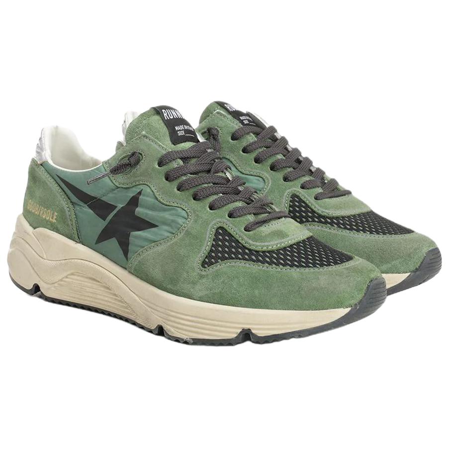 Мужские кроссовки Golden Goose Running Sole (зеленые) — фото 3