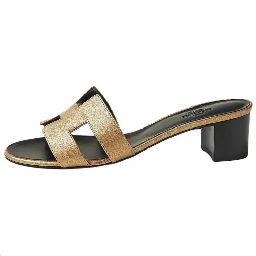 HERMES Oasis Slide Slippers 5cm Women's Gold