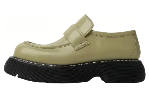 Bottega Veneta Leather Men's Casual Shoes Men's Gray Green